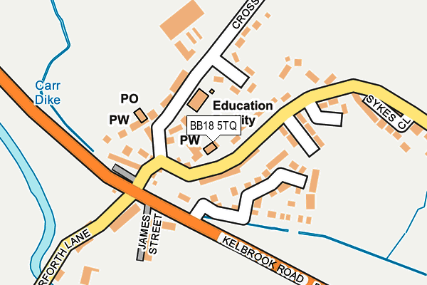 BB18 5TQ map - OS OpenMap – Local (Ordnance Survey)