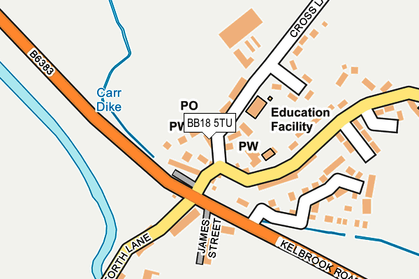 BB18 5TU map - OS OpenMap – Local (Ordnance Survey)