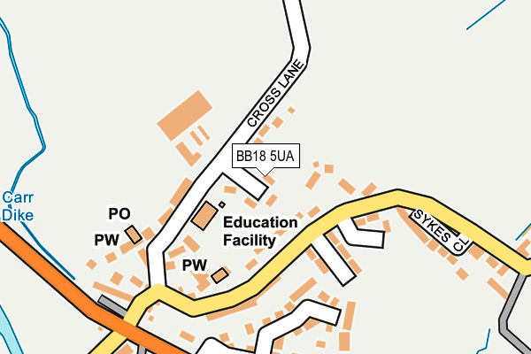 BB18 5UA map - OS OpenMap – Local (Ordnance Survey)