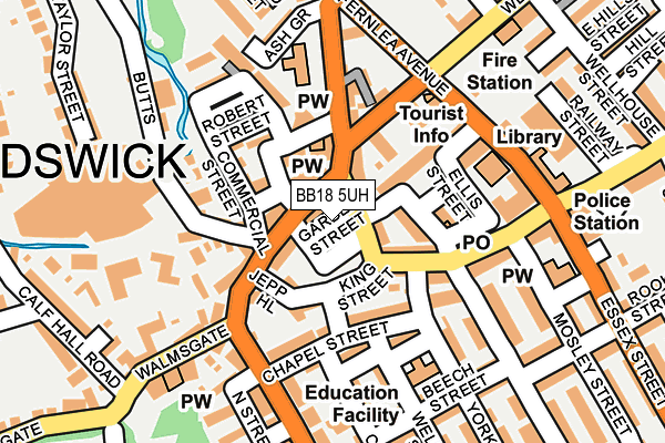 BB18 5UH map - OS OpenMap – Local (Ordnance Survey)