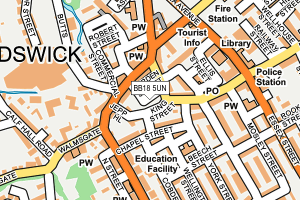 BB18 5UN map - OS OpenMap – Local (Ordnance Survey)