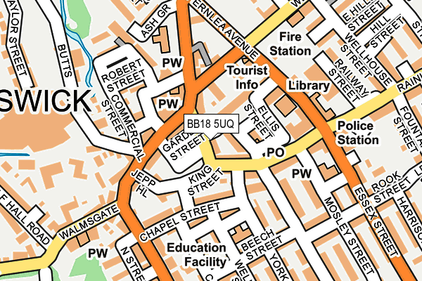 BB18 5UQ map - OS OpenMap – Local (Ordnance Survey)