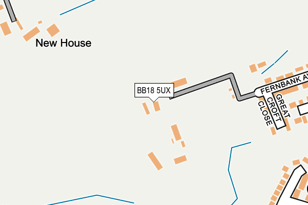 BB18 5UX map - OS OpenMap – Local (Ordnance Survey)