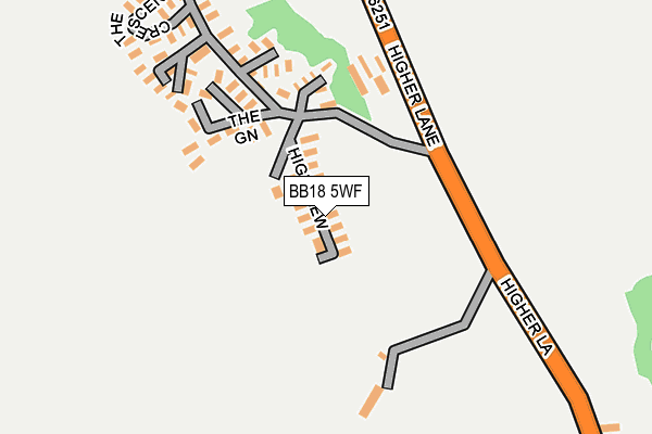 BB18 5WF map - OS OpenMap – Local (Ordnance Survey)