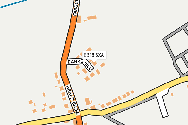 BB18 5XA map - OS OpenMap – Local (Ordnance Survey)