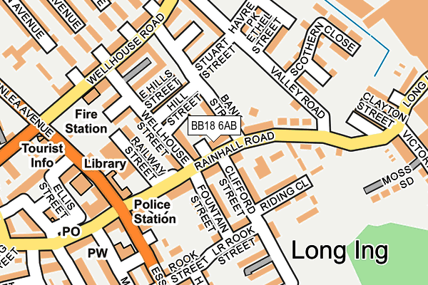 BB18 6AB map - OS OpenMap – Local (Ordnance Survey)