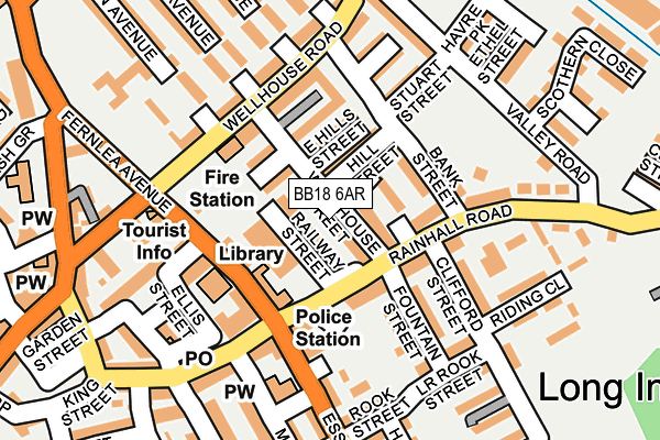 BB18 6AR map - OS OpenMap – Local (Ordnance Survey)