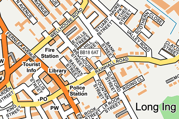 BB18 6AT map - OS OpenMap – Local (Ordnance Survey)