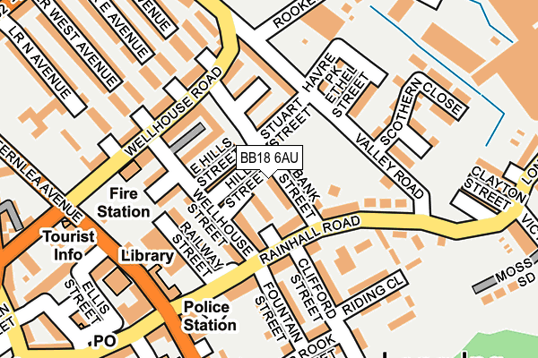 BB18 6AU map - OS OpenMap – Local (Ordnance Survey)