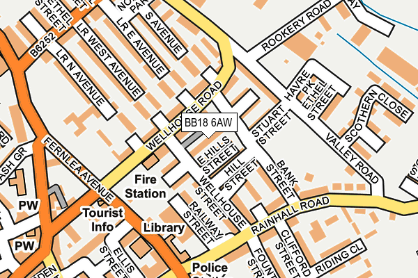 BB18 6AW map - OS OpenMap – Local (Ordnance Survey)