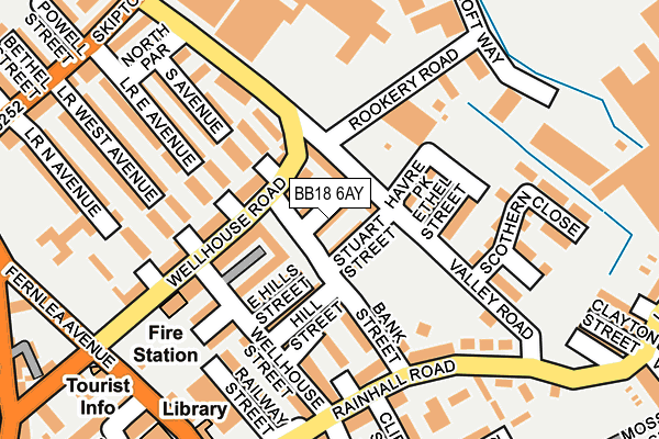 BB18 6AY map - OS OpenMap – Local (Ordnance Survey)