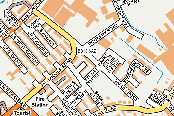 BB18 6AZ map - OS OpenMap – Local (Ordnance Survey)