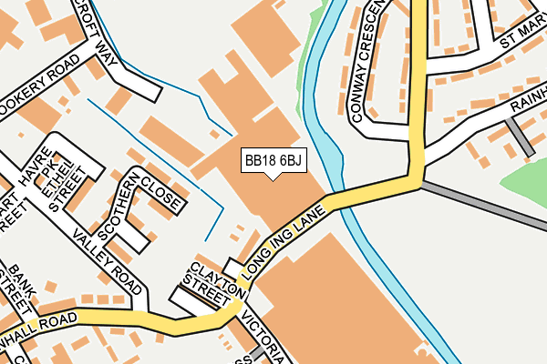 BB18 6BJ map - OS OpenMap – Local (Ordnance Survey)