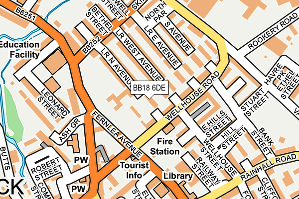 BB18 6DE map - OS OpenMap – Local (Ordnance Survey)