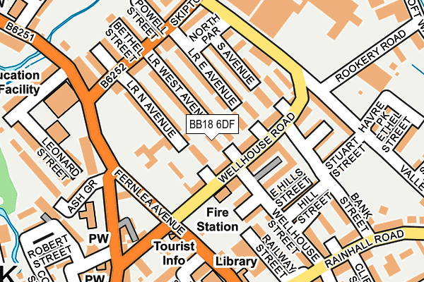 BB18 6DF map - OS OpenMap – Local (Ordnance Survey)