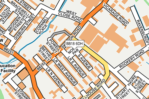 BB18 6DH map - OS OpenMap – Local (Ordnance Survey)