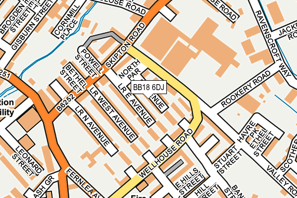 BB18 6DJ map - OS OpenMap – Local (Ordnance Survey)