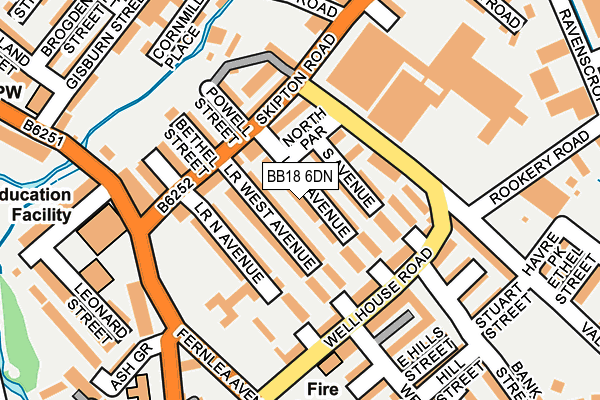 BB18 6DN map - OS OpenMap – Local (Ordnance Survey)