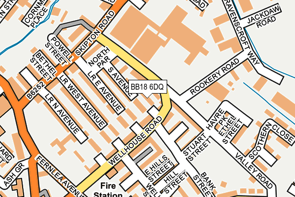 BB18 6DQ map - OS OpenMap – Local (Ordnance Survey)