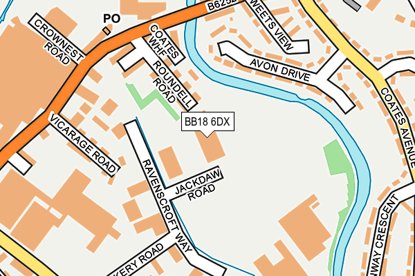 BB18 6DX map - OS OpenMap – Local (Ordnance Survey)
