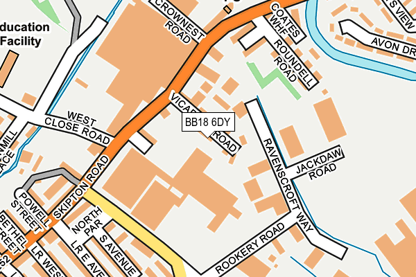 BB18 6DY map - OS OpenMap – Local (Ordnance Survey)