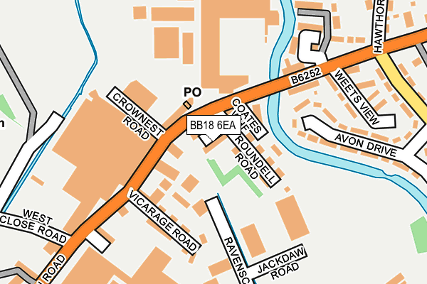 BB18 6EA map - OS OpenMap – Local (Ordnance Survey)