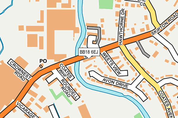 BB18 6EJ map - OS OpenMap – Local (Ordnance Survey)
