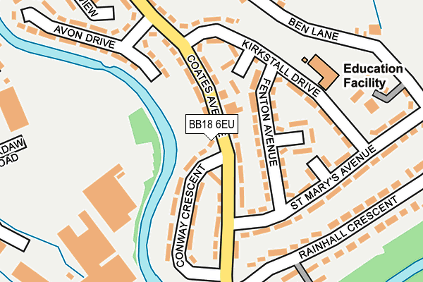 BB18 6EU map - OS OpenMap – Local (Ordnance Survey)