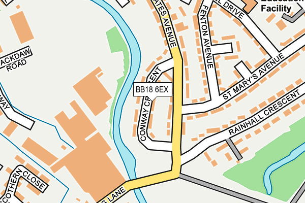 BB18 6EX map - OS OpenMap – Local (Ordnance Survey)