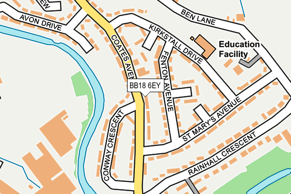 BB18 6EY map - OS OpenMap – Local (Ordnance Survey)