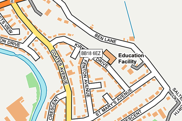 BB18 6EZ map - OS OpenMap – Local (Ordnance Survey)