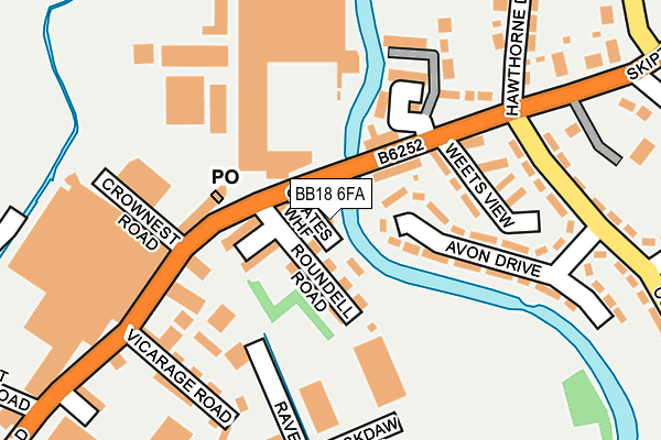 BB18 6FA map - OS OpenMap – Local (Ordnance Survey)