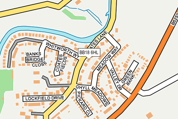 BB18 6HL map - OS OpenMap – Local (Ordnance Survey)
