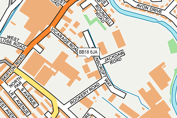BB18 6JA map - OS OpenMap – Local (Ordnance Survey)