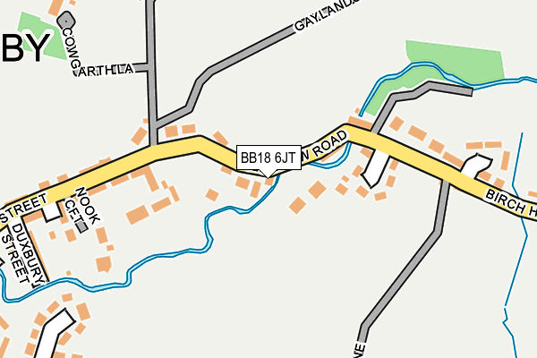 BB18 6JT map - OS OpenMap – Local (Ordnance Survey)