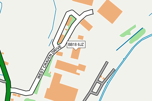 BB18 6JZ map - OS OpenMap – Local (Ordnance Survey)