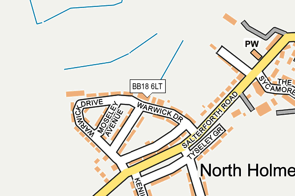 BB18 6LT map - OS OpenMap – Local (Ordnance Survey)