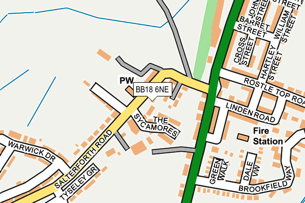 BB18 6NE map - OS OpenMap – Local (Ordnance Survey)