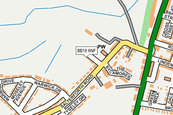 BB18 6NF map - OS OpenMap – Local (Ordnance Survey)