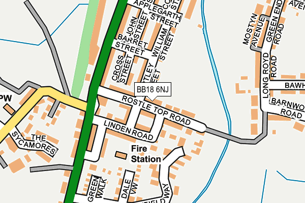 BB18 6NJ map - OS OpenMap – Local (Ordnance Survey)