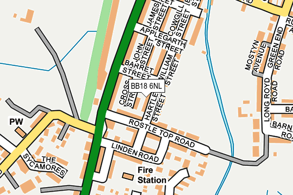 BB18 6NL map - OS OpenMap – Local (Ordnance Survey)