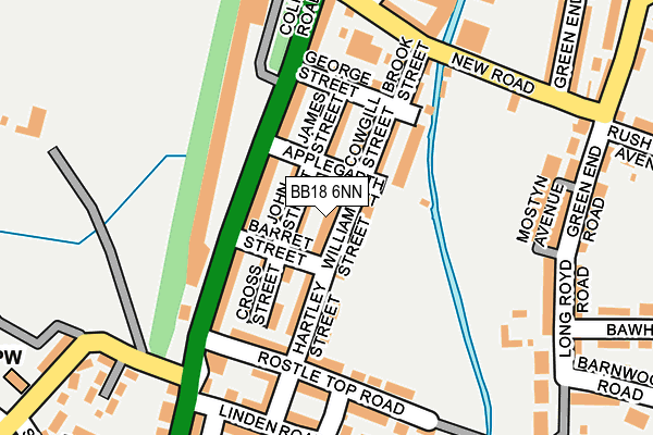 BB18 6NN map - OS OpenMap – Local (Ordnance Survey)