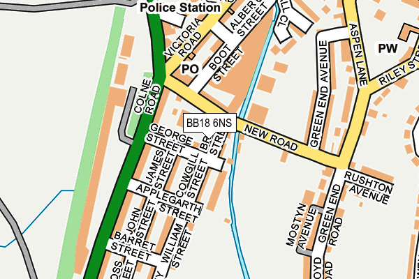 BB18 6NS map - OS OpenMap – Local (Ordnance Survey)