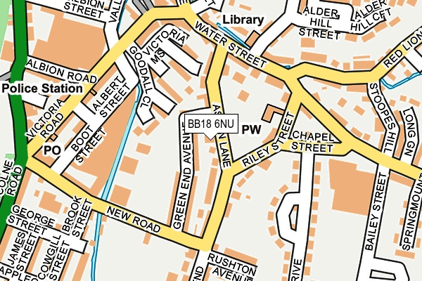BB18 6NU map - OS OpenMap – Local (Ordnance Survey)