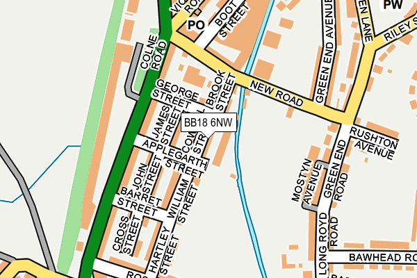 BB18 6NW map - OS OpenMap – Local (Ordnance Survey)