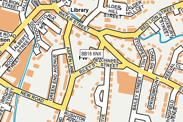 BB18 6NX map - OS OpenMap – Local (Ordnance Survey)