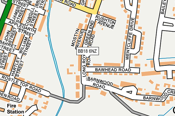 BB18 6NZ map - OS OpenMap – Local (Ordnance Survey)