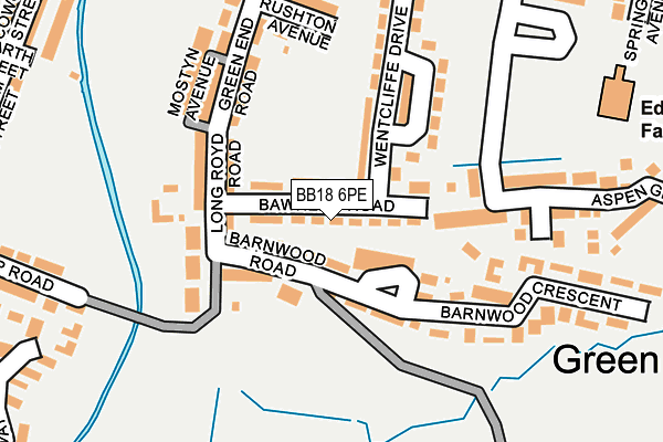 BB18 6PE map - OS OpenMap – Local (Ordnance Survey)