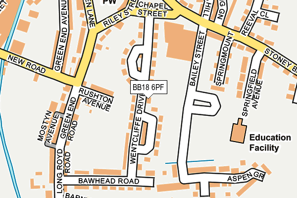 BB18 6PF map - OS OpenMap – Local (Ordnance Survey)