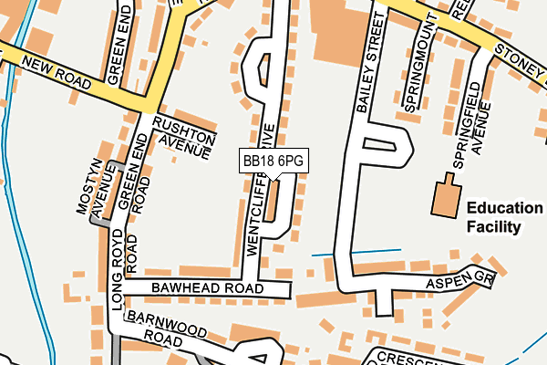 BB18 6PG map - OS OpenMap – Local (Ordnance Survey)
